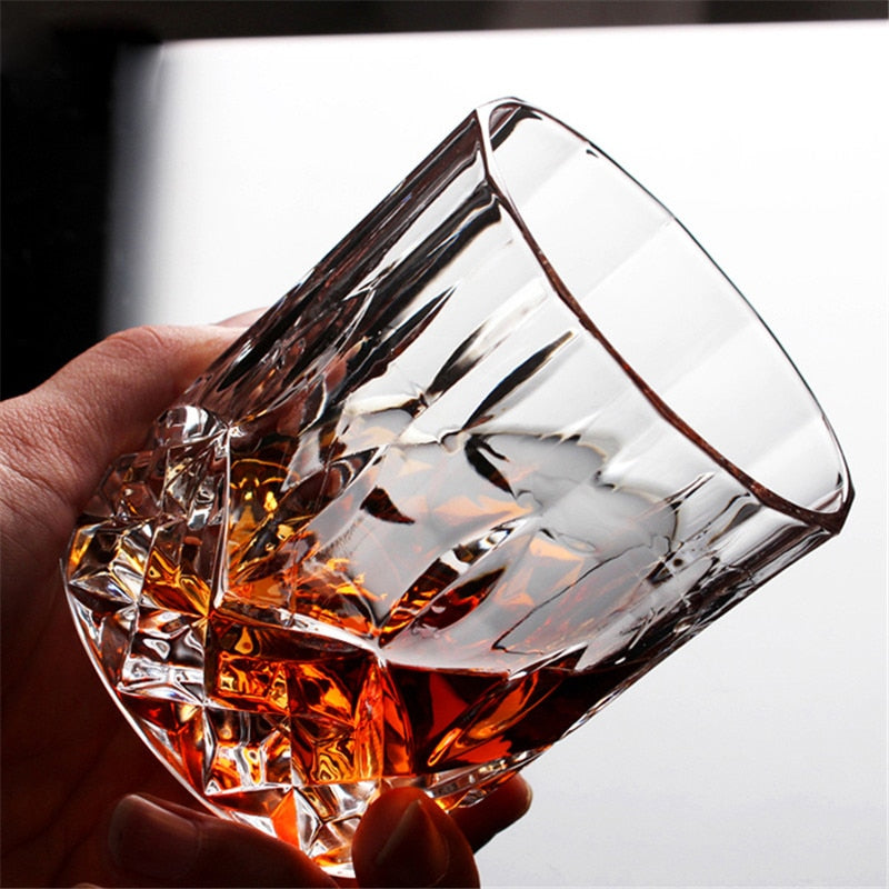 Carved heat resistant Crystal Whiskey Glass