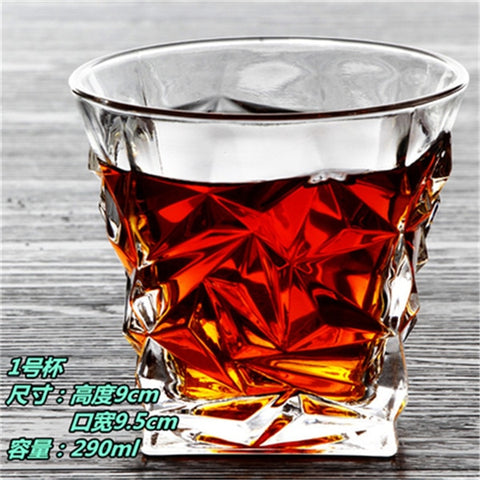 Carved heat resistant Crystal Whiskey Glass