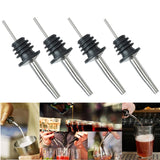 4Pcs Stainless Steel Liquor Pourer Cap Spout Stopper