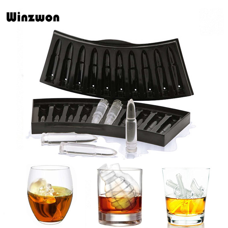 Creative Gun Bullet Skull Shape Ice Cube Maker
