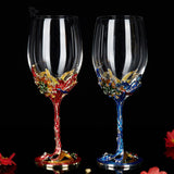 Crystal High Foot Enamel Wine Glass