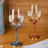 Crystal High Foot Enamel Wine Glass
