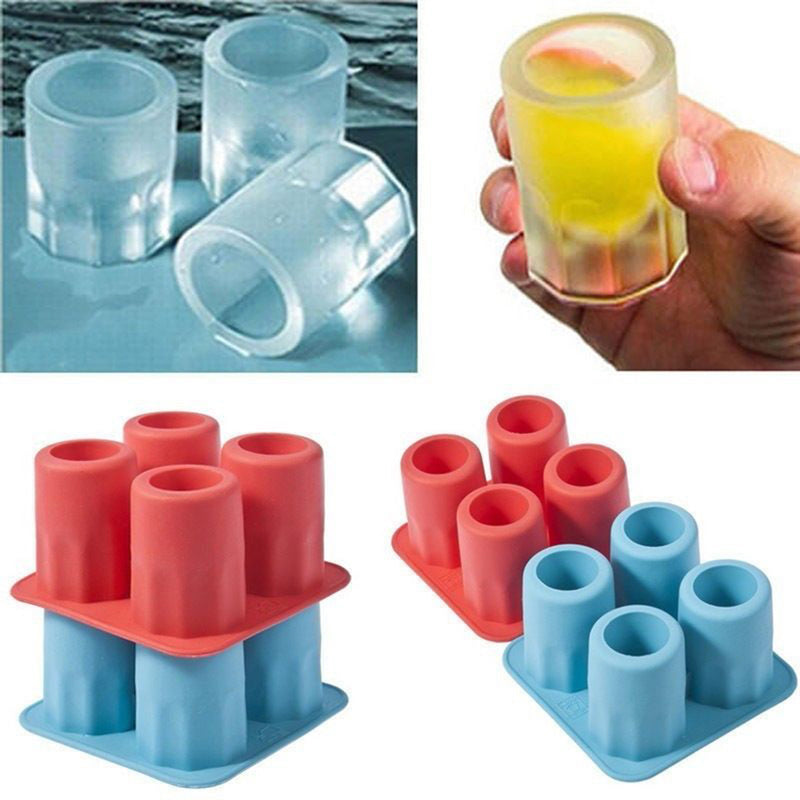 4 Cup Shape Ice Cube Shot Glass