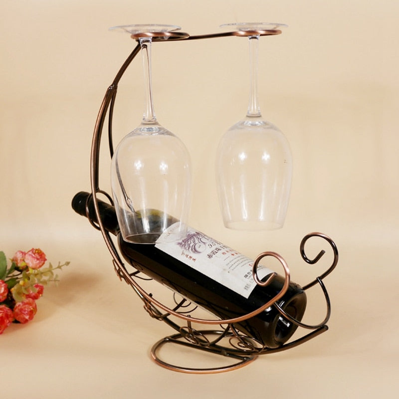 Pirate Ship Wine Racks for Hanging Glass and Wine Bottle