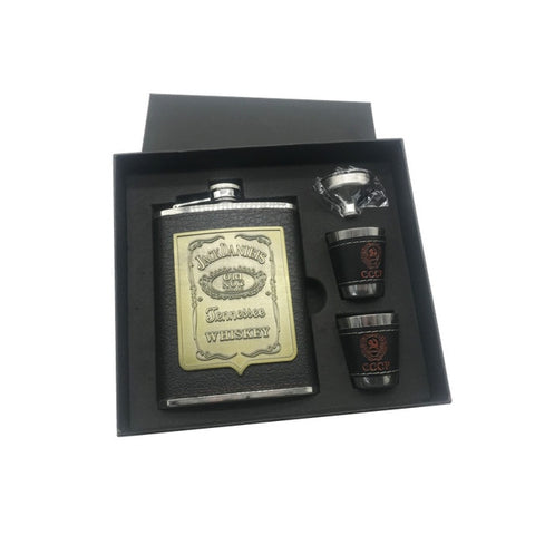 Stainless steel 8oz Moscow whisky flagon, BPA free