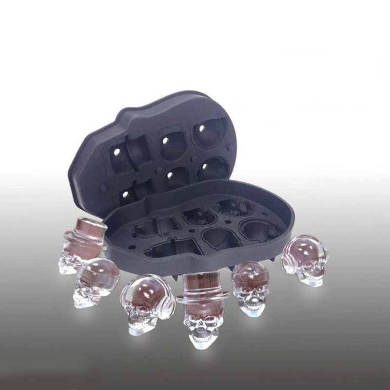 Multi Pattern Skull Bar Square Silicone Ice Cube Mold