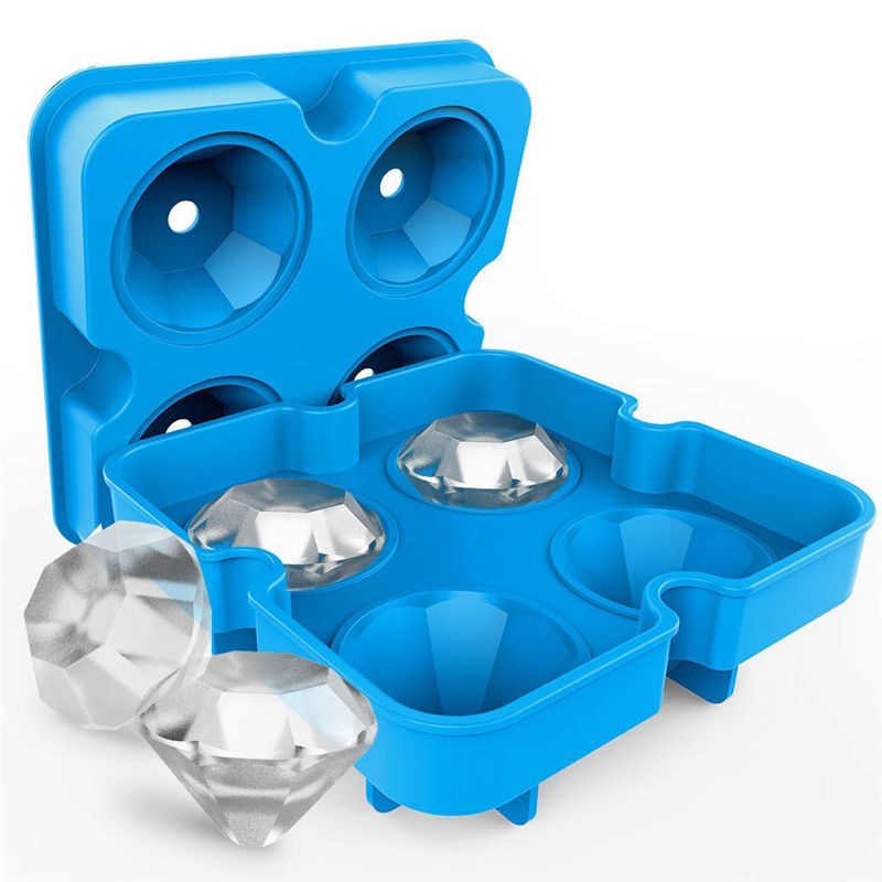 4 Cavity Diamond Shape 3D Ice Cube Mold