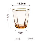 Nordic High-grade hexagonal gold-rimmed glass