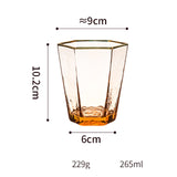 Nordic High-grade hexagonal gold-rimmed glass