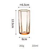 Nordic High-grade hexagonal gold-rimmed glass