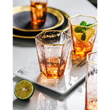 Nordic High-grade hexagonal gold-rimmed glass