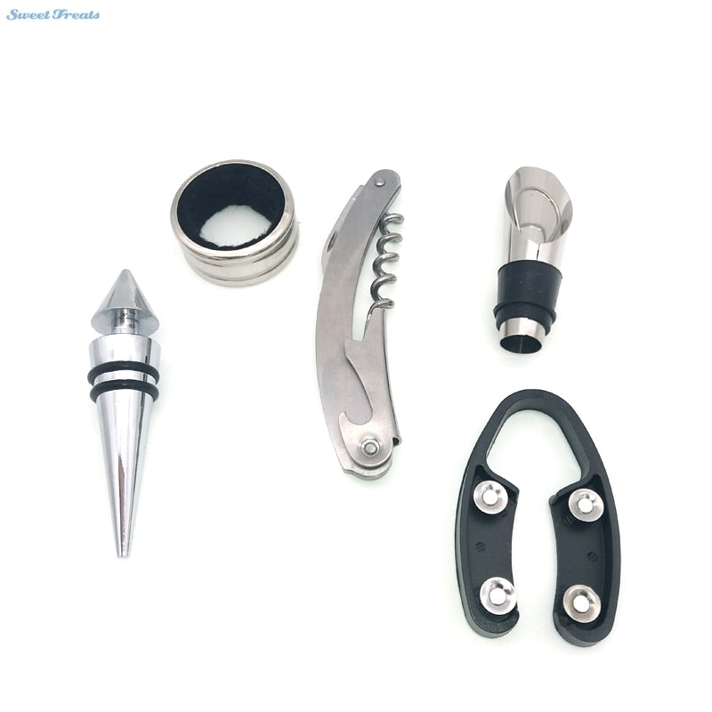 5Pcs Wine Bottle Corkscrew & Accessory Set